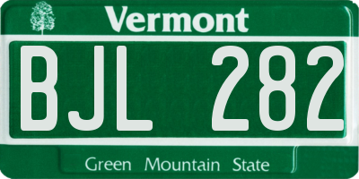 VT license plate BJL282