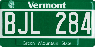VT license plate BJL284