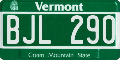 VT license plate BJL290