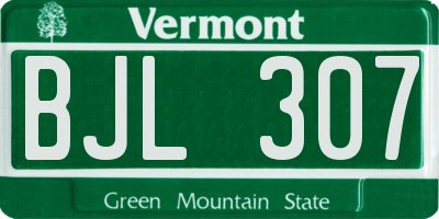 VT license plate BJL307