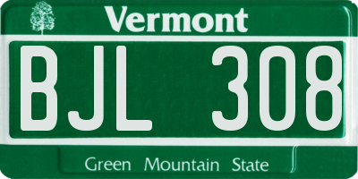 VT license plate BJL308