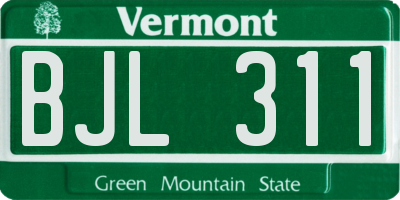 VT license plate BJL311