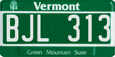 VT license plate BJL313