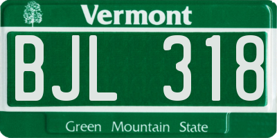 VT license plate BJL318