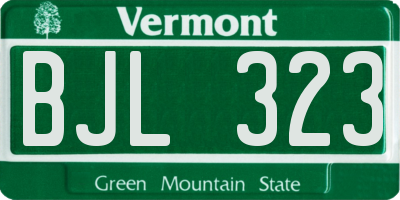 VT license plate BJL323