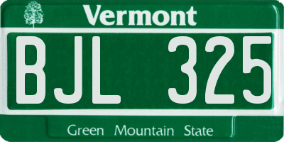 VT license plate BJL325