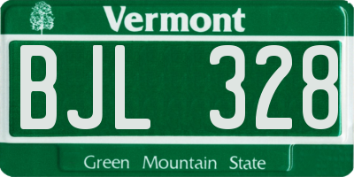 VT license plate BJL328
