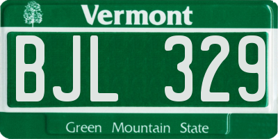 VT license plate BJL329