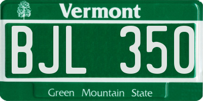 VT license plate BJL350
