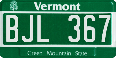 VT license plate BJL367