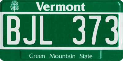VT license plate BJL373