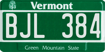 VT license plate BJL384