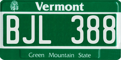 VT license plate BJL388