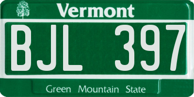 VT license plate BJL397