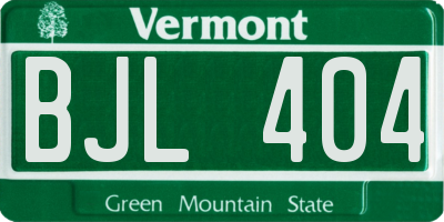 VT license plate BJL404