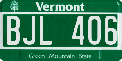 VT license plate BJL406
