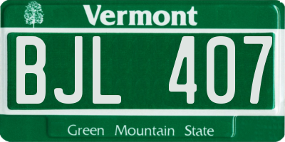 VT license plate BJL407