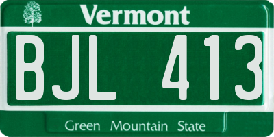 VT license plate BJL413