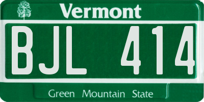 VT license plate BJL414