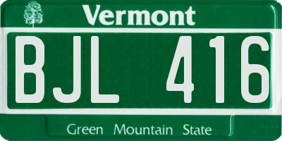 VT license plate BJL416