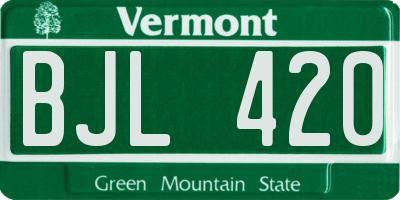VT license plate BJL420