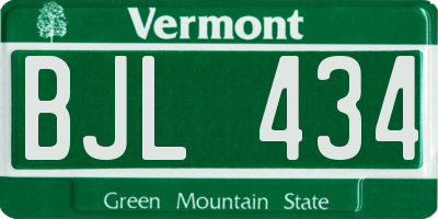 VT license plate BJL434