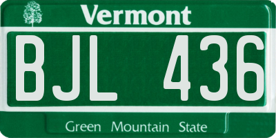 VT license plate BJL436