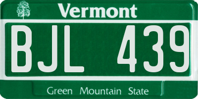 VT license plate BJL439