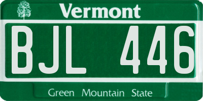 VT license plate BJL446