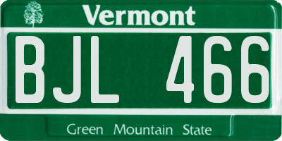 VT license plate BJL466