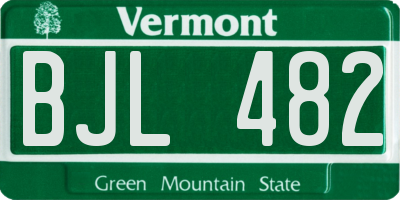 VT license plate BJL482