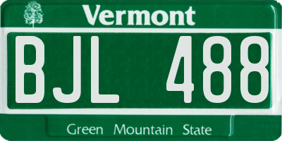 VT license plate BJL488