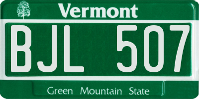 VT license plate BJL507