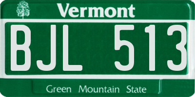 VT license plate BJL513