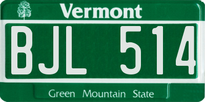 VT license plate BJL514