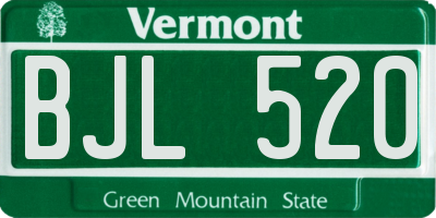 VT license plate BJL520