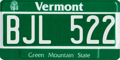 VT license plate BJL522