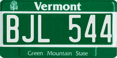 VT license plate BJL544