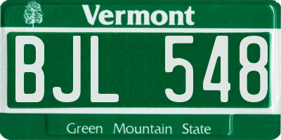 VT license plate BJL548