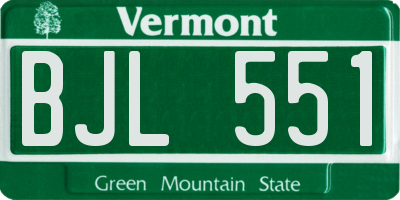VT license plate BJL551