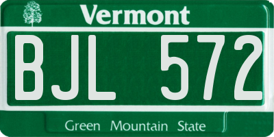 VT license plate BJL572