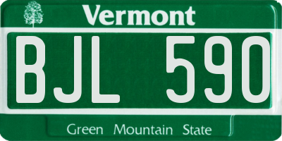 VT license plate BJL590