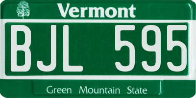 VT license plate BJL595