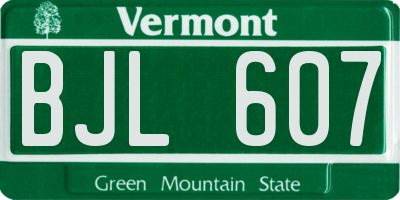 VT license plate BJL607