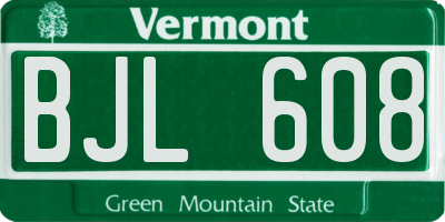 VT license plate BJL608