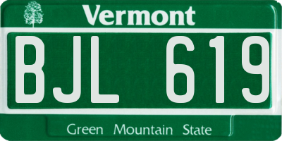 VT license plate BJL619