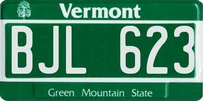 VT license plate BJL623