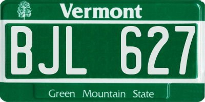 VT license plate BJL627