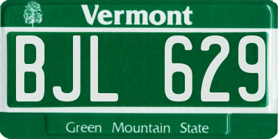 VT license plate BJL629