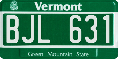 VT license plate BJL631